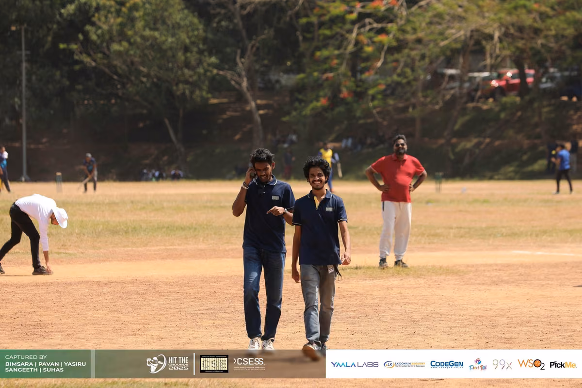 Players walking across the ground